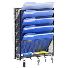 OUTWOLF Organizador de Archivos Colgante de Pared con Ganchos, Organizador de Archivos de 6 Niveles, Montaje Vertical en Pared, Organizador de Documentos y Correo para Oficina - 6 niveles - Ver 1