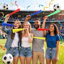 Soccer Ball Vuvuzela Stadium Horns, Plastic Loud Stadium Noise Makers With Lanyard, Football Trumpets For Soccer Games Sports Events Carnival Party Fan Cheering, Noisemakers For Adults - A - View 6