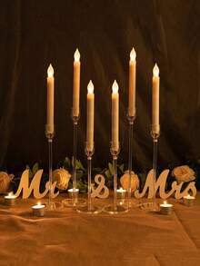 1pc Acrylic 5-Candle Holder Stand Home Decor Wedding Decor Room Decor - Multicolor - View 8