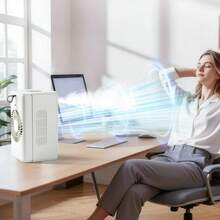 TOUCHBeauty Kipas Pendingin Udara Pelembap Portabel, 2 Kecepatan & 2 Mode, Kipas Pendingin Kabut Pelembap, Kipas Pendingin Udara Mini, Tangki Air 370ml, Lampu Malam, Cocok Untuk Rumah, Kantor, Kamar Tidur, Baterai 3000mAh - Satu ukuran cocok untuk semua. - View 4