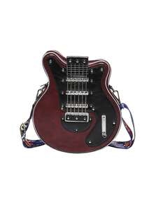 Bolso bandolera con diseño de nicho personalizado en forma de guitarra de simulación, bolso de hombro de cuero sintético de alta calidad, adecuado para fiestas, cosplay, etc. - Multicolor - Ver 7