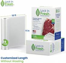 Heavy Duty Vacuum Sealer Bag Rolls For Food Preservation Sous Vide Compatible 8 Pack 11 X 16 Rolls - 11 X 16 Ft 8 Rolls - View 2