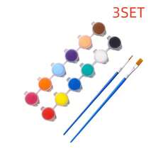 12-Color Acrylic Paint Set With 2 Brushes, Versatile Art Supplies For Students & Hobbyists, Includes Oil Painting Brush Set For Canvas & Mixed Media - Multicolor - View 10