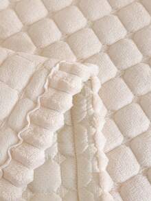 1件純色3D絎縫加厚毛絨沙發坐墊套，現代極簡風沙發套，親膚保暖，適合秋冬，防滑底面，可機洗，防水防潑水，防刮寵物友好，耐髒柔軟墊，適用客廳、臥室、直背沙發、窗台、榻榻米、陽台，休閒四季通用波希米亞風沙發套 - 白色 - 查看 10