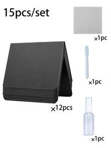 15pcs/Set Mini V-Shaped Blackboard Signs - Easy To Erase, Suitable For Weddings, Food And Birthday Parties, Table Reservations, Party Buffet Labels, Restaurant Table Markers, Desktop Chalkboards, Reusable Black Mini Chalkboards, Wedding Decor - Multicolor - View 11