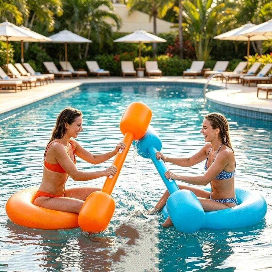 Inflatable Interactive Water Play Set, Pool Party Water Battle Interactive Props, For Adults, Inflatable Battle Paddles - Multicolor - View 1