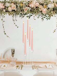 1pc Acrylic 5-Candle Holder Stand Home Decor Wedding Decor Room Decor - Multicolor - View 6