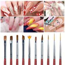 10 Pcs Nail Art Design Brushes Set - For Nail Intricate Patterns, Perfect For Manicures And Pedicures, Nail Art Supplies Manicure Essentials - Multicolor - View 2