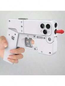 Mini Folding Automatic Soft-Bullet Gun, Adult Stress-Relieving Soft-Bullet Toy Gun. Mini Folding Automatic Firing. Office Stress-Relieving Interactive Small Item. - White - View 3