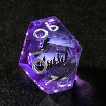 Set Dadu D&D Bystander Longan, Dadu Mata Kucing Buatan Tangan dari Resin Cair dengan Tepi Tajam, 7 buah, Cocok untuk Permainan Peran di Meja - MultiWarna - View 9