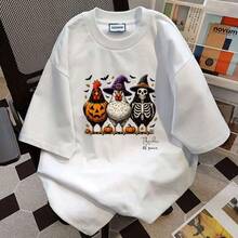 1/2/3pcs Stiker Transfer Panas Pola Kerangka Ayam Halloween, Desain DIY Kerajinan Perekat Cetak Kaos Jaket Sarung Bantal Pakaian Stiker Transfer Panas Tempel Setrika - Beraneka warna - View 4