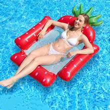 4-Tube PVC Fruit Inflatable Float, Inflatable Foldable Mesh Hammock, Water Lounge Chair Float, Pool Inflatable Float Board - Multicolor - View 3