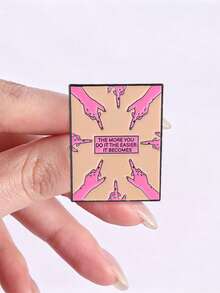Motivational Index Finger Point Enamel Brooch Inspirational Practice Slogan Metal Pin For Backpack Jacket - Multicolor - View 7