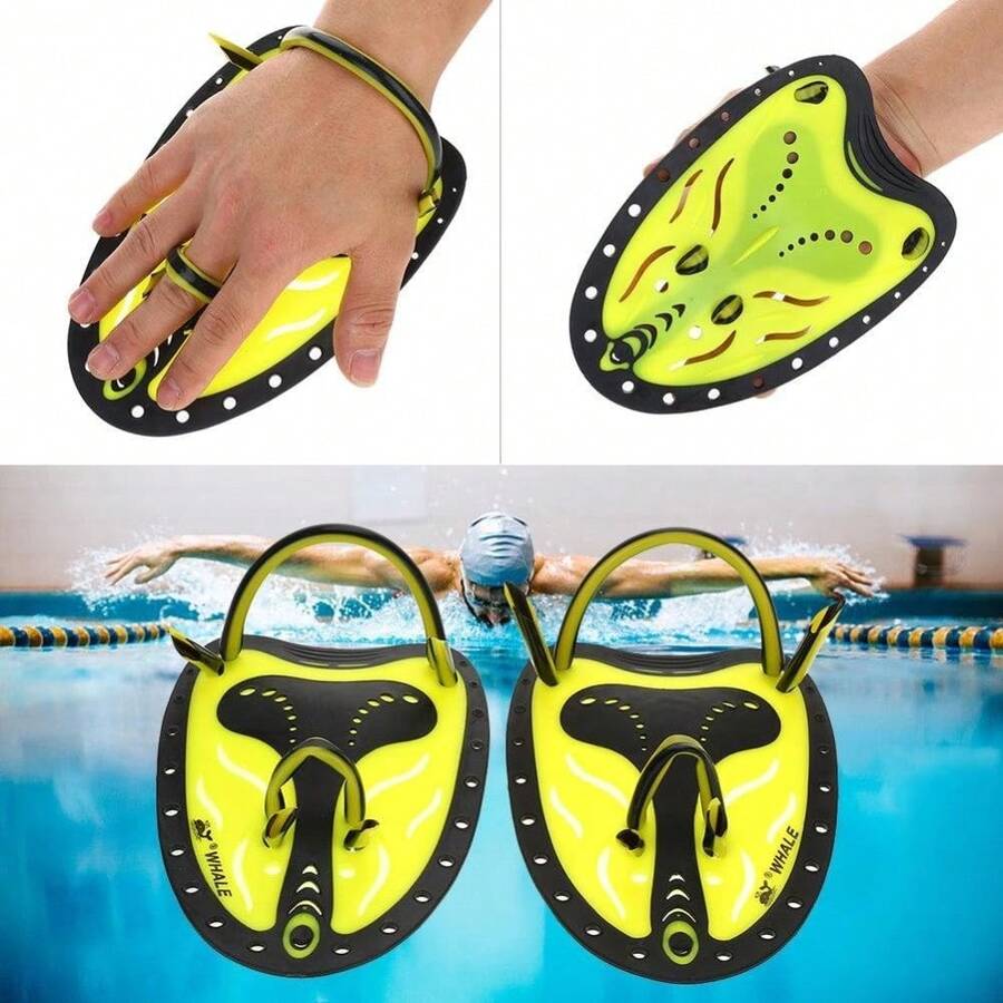 1 Pair Adjustable Adult Swim Paddles, Professional Swim Training Fins, Comfortable Fit - For Improving Swimming Speed And Strength - Suitable For Swim Training - Multicolor - View 1