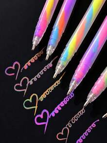 Glitter Gel Pens 1.0mm Tip Colorful Glitter Gel Pens, Fluorescent Markers, Suitable For Drawing, Doodling, Writing On Black Cardstock, Collage And All Craft Projects, Perfect Back To School Stationery School Supplies School Essentials - Sets - View 10