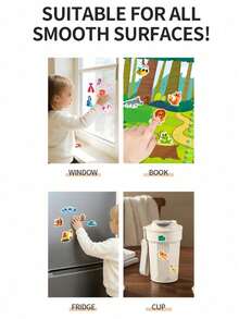 Reusable Jelly Sticker Book For Kids, Quiet Busy Activity Toy With Farm/Vehicle/Princess Scenes, Portable Travel Game For Car And Airplane, Montessori Educational Gift For Toddlers 3+ - Green - View 5