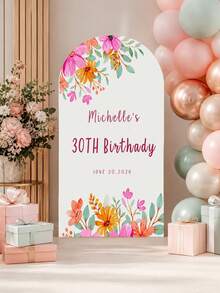 Personalized Custom Text Elastic Arch Backdrop Banner - Custom Backdrop For Birthdays And Events, Suitable For Domes, Multiple Sizes Available, Polyester Material, No Power Required, Perfect For Birthday Party Event Backdrop | Modern Arch Design | Polyester Elastic -- (Arch Not Included, Fabric Backdrop Only) - Multicolor - View 6