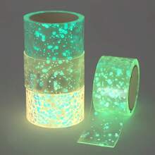 1/4 Roll Glowing Nano Tape, Fluorescent Glow-In-The-Dark Nano Tape, Suitable For DIY Crafts, Glow-In-The-Dark Stickers, Glow-In-The-Dark Paint And Glow-In-The-Dark Decals, Ideal For Night Decoration, Glowing Crafts And Glowing Design - Multicolor - View 3
