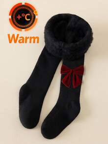 1pc Autumn/Winter Girls/Infant/Toddler Thermal Lined Black Dance Tights ...