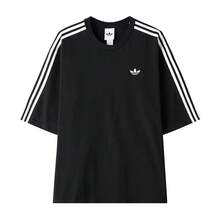 Adidas Kaos Olahraga Lengan Pendek Clover Pria Musim Panas Terbaru 3S TEE - Hitam dan Putih - View 4