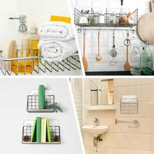 No-Drill Strong Adhesive Hook Bathroom Shelf Sticker Brushed Transparent Clip Seamless Claw Hook Accessory - Double Claw Hook - View 8