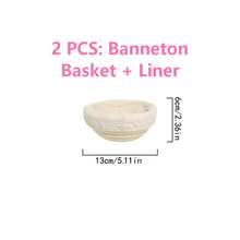 1pc Woven Rattan Bread Fermentation Basket With Liner, Sourdough Baking Basket, Multi-Functional Kitchen Tool, Multiple Sizes Available, Suitable For Fermenting Yeast Bread Dough - Multicolor - View 15
