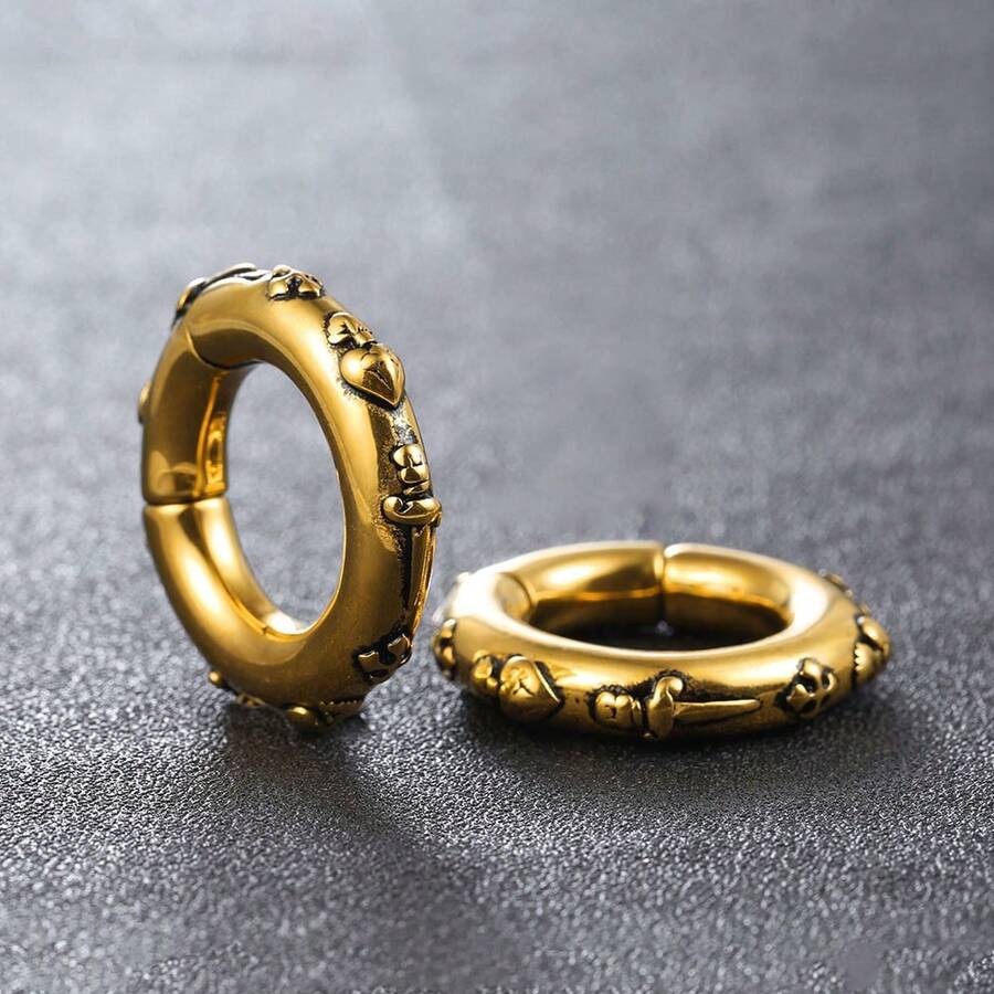1件 6mm 哥德式三位一體耳擴張器 316L不鏽鋼耳擴 身體穿刺飾品 暗黑風格 中性款 - 1674 - 查看 1