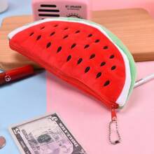 1PC Cute Fruit Storage Bag, Large Capacity Fruit Shaped Stationery Pouch, Portable Fluffy Makeup Bag, Cute Backpack Accessory, Beautiful Student Learning Supplies, Suitable For Gifts And Student Learning Use - Fruit Pencil Case - View 6
