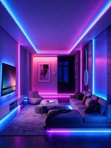智能音樂 RGB LED 燈條，3.28英尺(1捲)~98.42英尺(2捲)附紅外線 44 鍵遙控器，USB 5V LED 燈條附背膠，可調色，適用臥室、派對裝飾、居家裝飾、廚房、電視、節日派對，最佳禮物 - 彩 - 查看 8