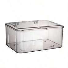 1pc Transparent Dust-Proof Flip-Top Storage Box, Suitable For Hair Clips, Hair Bands, Rubber Bands, Desktop Organization, Stackable Drawer, Suitable For Vanity, Bathroom, Gift For Girlfriend, Room Decor,Bedroom Room Decor,Back To School - Multicolor - View 10