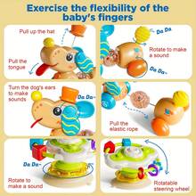 Cute Cartoon Dog High Chair Suction Toy, Rotating Interactive Baby Sensory Toy With Teether Rings, Light & Sound Developmental Rattle Toy, Infant Dining Table Educational Gift For Newborn Toddlers 18M+ - Multicolor - View 10