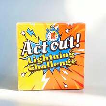 【節日禮物推薦】Act Out! Lightning Challenge 桌上遊戲－趣味爆笑派對卡牌遊戲，適合全家共玩，朋友與家庭聚會的完美禮物 - 橘色 - 查看 1