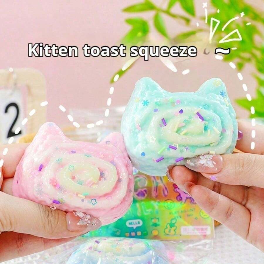1个软萌猫咪面包玩具 - 解压玩具 - 挤压玩具 - 软萌玩具 - 指尖玩具 - 史迪奇玩具 - 旅行玩具 - 课堂指尖玩具 - 迷你洗澡玩具 - 圣诞文具减压球 - 生日礼物 - 夏季玩具 - 母亲节礼物 - 复活节礼物 - 万圣节礼物 - 圣诞节礼物 - 新年礼物 - 节日礼物 - 完美礼物 - 玩具 - 畅销游戏 - 彩色 - 查看 1