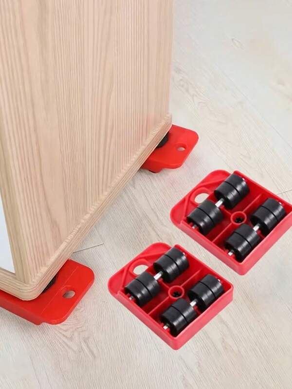 5pcs Heavy Duty Moving Tool Set, Sturdy Plastic Moving System, Includes Furniture Slider Set, Furniture Moving Roller Tool, Labor-Saving Heavy Duty Moving Tool, With Locking Wheels And Non-Slip Rubber Pads, Slider Base, For Moving Large Items, Easily Redesign And Rearrange Living Space, Suitable For Moving Sofas, Beds, Mattresses And Chairs; Multi-Surface Protection (Anti-Scratch)
