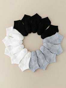 15 Pairs Kids Mesh Socks, Thin Breathable Mesh Design, Ribbed Cuff Not Tight On Baby's Ankles - Multicolor - View 2