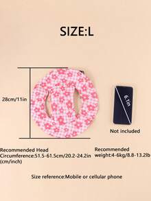 Pink Plaid Floral Windproof Sun Hat, Ear-Exposed Design, Anti-Fall, Adjustable Sun Protection, Suitable For Small Pet Dogs Year-Round Outdoor Wear - Multicolor - View 9