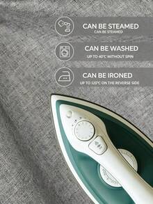 Roman Hole Faux Linen Waterproof Laminated Shower Curtain, Bathroom Dry/Wet Separation Divider Curtain, High Density Weighted Bottom Hem, Silent Rust-Proof Plastic Grommets, Machine Washable, Ironable, Steam Care - Grey - View 5