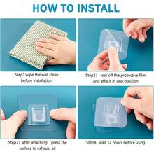 Reusable Transparent Seamless Heavy Duty Adhesive Wall Hooks For Kitchen Bathroom Office Window - Multicolor - View 8