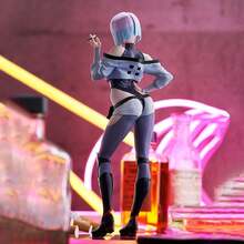 Cyberpunk Anime Girl Figurine, Mechanical Style Collectible Head Model With Neon Tech Design, Cute Sweet Exquisite Statue Suitable For Desktop Display And Car Dashboard Decoration, Futuristic Unique Gift For Tech Aesthetic Collectors, Suitable For Ages 15 And Above - Multicolor - View 6