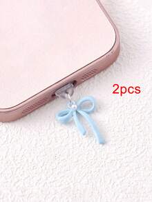 Bow Knot Dust Plug, Rubber Stopper For Charging Port & Data Port, Compatible With Apple & Type-C Phones - Multicolor - View 29