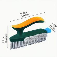4pcs/Set 2-In-1 Cleaning Brush, Multi-Functional Gap Brush, Floor Brush, Bathroom Corner Gap, Toilet Cleaning Brush, Green/White, With Scraper, Durable Material, Suitable For Home Gap Cleaning - A - View 4