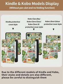 Kingsung 盆栽拼接圖案平板保護殼，相容 iPad 9.7/10.2/10.5/10.9/12.9/Pro 11、第 10 代，相容 Galaxy Tab S6 Lite 10.4 吋，相容 Kindle Paperwhite 12 代 2024、Kindle (11 代) 2022 年上市，柔軟防摔，智能支架/自動喚醒/睡眠 - 彩色 - 查看 11