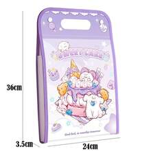 Carpeta Infantil A4 con Dibujos Animados de Animales, Portátil, Impermeable, de Tres Capas, Gran Capacidad, Bolsa de Archivo para Clasificación, Bolsa de Almacenamiento de Documentos para - Beis - Ver 7