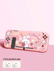 New Switch 2 Protective Case (2025) Game Accessory, 1pc Compatible With Switch 2/Switch OLED/Switch NS/Lite, Cartoon Strawberry Rabbit Pattern Protective Shell, Storage Bag, Switch Battery Version Game Console Accessory Protective Case, Anti-Scratch Cover, Free Joystick Cap, Best Gift Compatible With Switch Game Players. - Multicolor - View 26