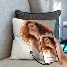 Personalized Plush Photo Pillow Customized Pet And Couple Picture Printing Soft Polyester Sofa Decorative Pad Memorial Keepsake Gift For Boyfriend - Upload Pictures to Customize Pillows - View 8