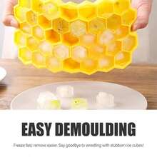 1pc 37 Cavity Hexagonal Ice Cube Tray, Flexible Silicone Ice Mold, Easy Release Ice Maker For Freezer, Ideal For Whisky Cocktail Soft Drinks, Essential Kitchen Accessories - Multicolor - View 6