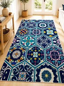 Alfombra de cocina suave y lavable, antideslizante y resistente a las manchas, 60 x 150, 60 x 200, 80 x 200, 80 x 300, 100 x 200, 120 x 180 cm, fabricada en Turquía. - Azul - Ver 2