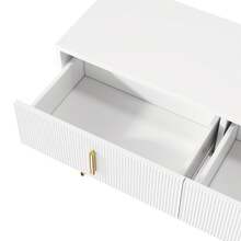 Elegant Sideboard With Modern Design, White And Gold Accents - 白色 - 查看 11