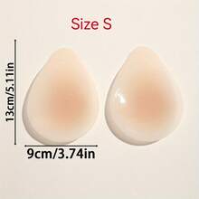 1 Pair Invisible Strapless Adhesive Breast Lift Pads, Water Drop Shape Design, Trimmable Fit, Non-Slip And Reusable, Suitable For Swimwear, Strapless Tops, Vacation, Pool And Daily Wear, Skin-Friendly Breathable And Washable - Thin style - View 11