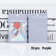 30pcs Holographic Self-Sealing Bags Suitable For Nail Art, Jewelry Display & Eyelash Storage - Plastic Pouches With Holographic Seal, Multi- Rectangular Containers For, Rings, & Showcase, Jewelry Organizers, Gift Bags - View 11